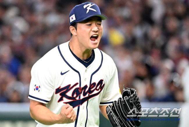 8일 일본 도쿄돔에서 열린 WBC(월드베이스볼클래식) 한국과 대만의 경기, 9회초 투구를 무실점으로 마친 고우석이 환호하고 있다. 도쿄(일본)=허상욱 기자wook@sportschosun.com/2026.03.08