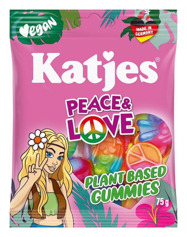 비건·클린뷰티페어에서 관람객에게 제공 예정인 캇예스(Katjes)의 ‘피스 앤 러브(Peace & Love) 75g’ 제품 이미지. (비건·클린뷰티페어 제공)