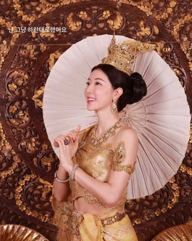 Actress Park Han-byul showcased a regal look while perfectly pulling off a dazzling traditional outfit during her trip to Chiang Mai, Thailand. Park Han-byul shared memories of her trip by posting photos on her personal social media channel, in which she is seen wearing a traditional outfit featuring striking gold embroidery.In the photos, Park Han-byul exuded elegance with a graceful hairstyle while wearing an outfit adorned with a crown and jewelry. She showcased her distinct facial features and timeless youthful beauty, blending seamlessly into the local atmosphere.Along with the photos, Park Han-byul added a cheerful comment, saying she wanted to cherish this special experience, as she didnt know when she might have the chance to do it again. Currently, Park Han-byul runs a café on Jeju Island and communicates with fans through her YouTube channel, Park Han-byul Hana.