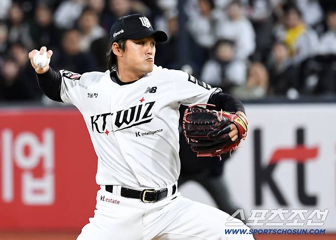 29일 수원KT위즈파크에서 열린 KT와 LG의 경기. KT 주권이 역투하고 있다. 수원=박재만 기자 pjm@sportschosun.com/2026.04.29/