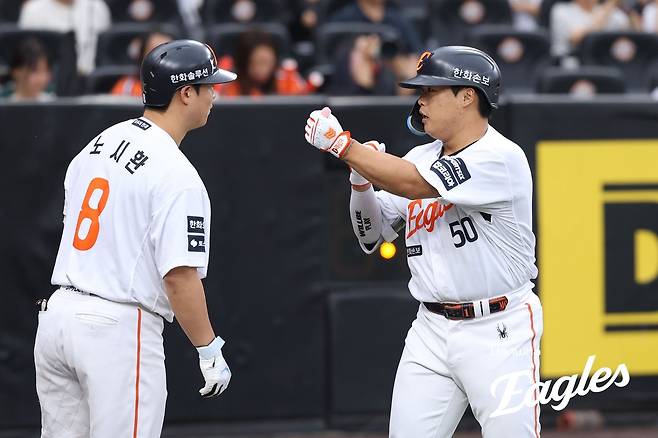 한화 강백호(오른쪽)과 노시환. 한화 이글스 제공