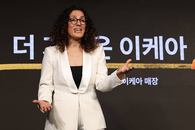 이사벨 푸치 이케아 코리아 대표가 지난 4월20일 서울 강서구 마곡 NSP홀에서 열린 이케아 코리아 미디어 데이 2026에서 사업 계획을 발표하고 있다. 연합뉴스