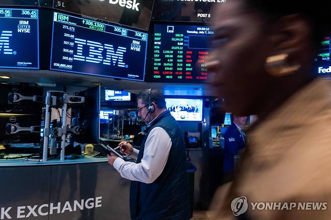 뉴욕증권거래소의 트레이더들 [AFP 연합뉴스 자료사진. 재판매 및 DB 금지]