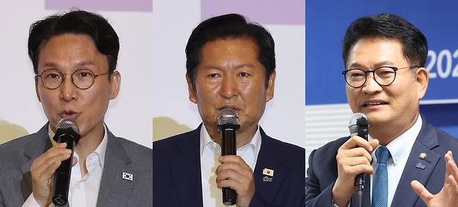 (왼쪽부터) 김민석 전 총리, 정청래 전 대표 송영길 의원./ 뉴스1