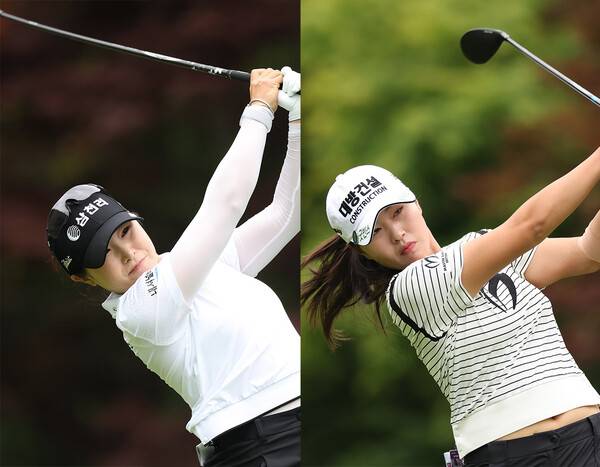 2026년 한국여자프로골프(KLPGA) 투어 하이원리조트 여자오픈에 출전한 고지우, 성유진 프로가 2라운드에서 경기하는 모습이다. 사진제공=KLPGA (사진을 무단으로 사용하지 마십시오.)