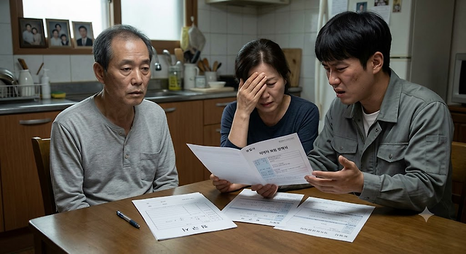 3년째 치매보험료를 내온 최성진(가명·58) 씨에게 갑자기 치매가 찾아왔다. 가족들이 보험을 청구하려 했지만 계약자도, 받을 사람도 모두 본인이라 최씨가 서명하지 못하면 방법이 없다는 답이 돌아왔다. 이름 대신 ‘관계’만 정해뒀다면 달랐을까. [제미나이를 이용해 제작함]