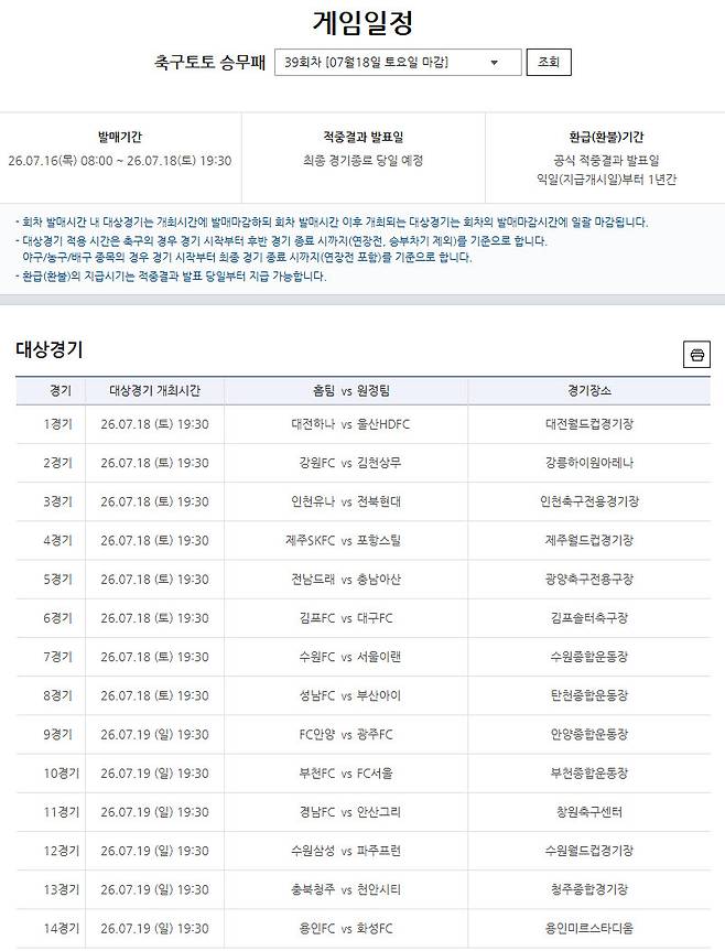 축구토토 승무패 38회차 1등 미적중… 4억 1000여만 원 차회 이월