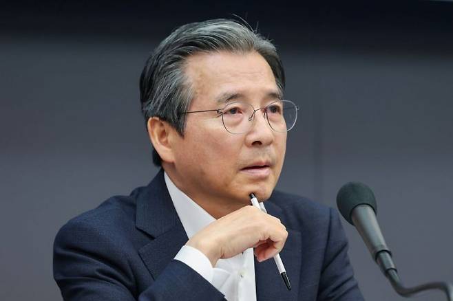 김용범 대통령비서실 정책실장이 24일 서울 중구 프레스센터에서 열린 관훈토론회에서 모두발언을 하고 있다. 2026.6.24 연합뉴스