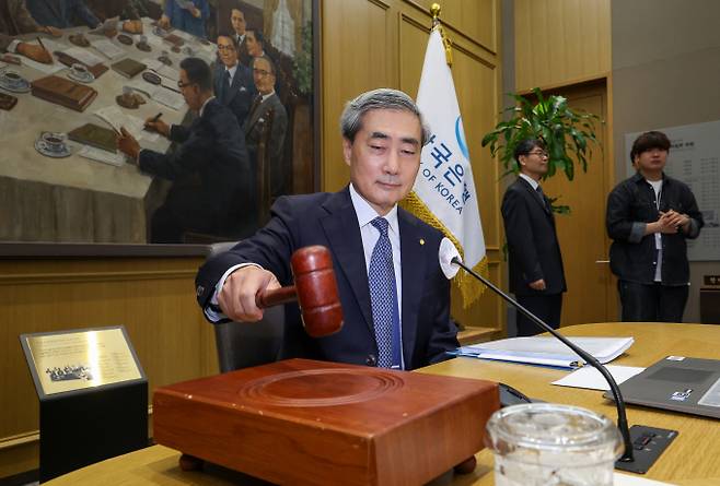 한국은행이 7월16일 금융통화위원회를 개최한다. 사진은 지난 5월28일 열린 금융통화위원회 본회의에 참석했던 신현송 한국은행 총재. /사진=공동취재단(뉴시스)