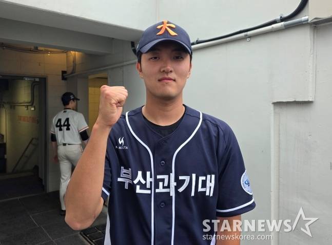 부산과기대 곽병진. 서울고 출신의 곽병진은 프로 지명을 받지 못하고 부산과기대 진학을 선택했다. 그리고 2년 만에 대학 최대어로 떠올랐다. /사진=김동윤 기자