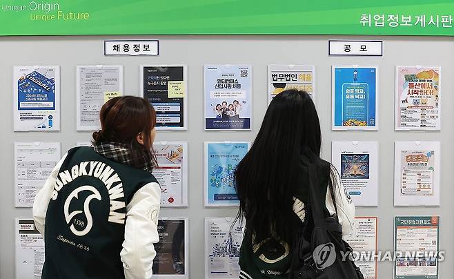 대학교 취업게시판 [연합뉴스 자료사진]