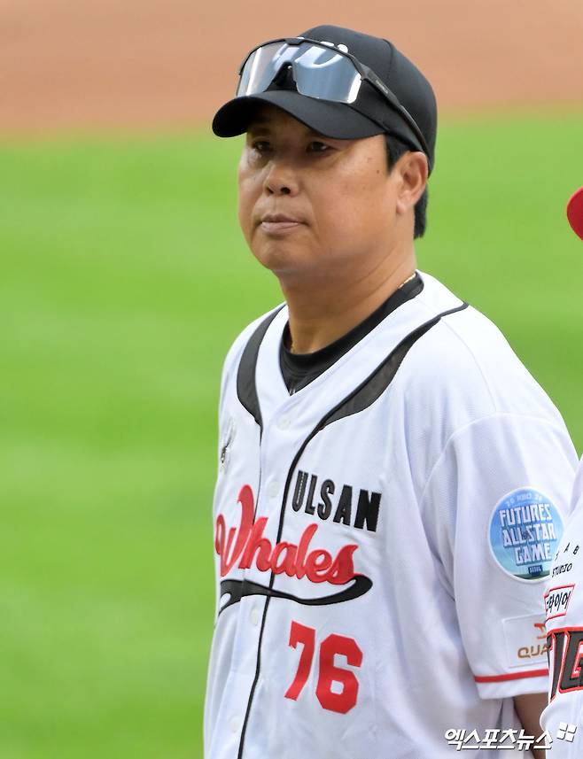 10일 오후 서울 송파구 잠실야구장에서 열린 '2026 신한 SOL KBO 퓨처스 올스타전' 북부리그와 남부리그의 경기, 퓨처스 올스타전에 참석한 울산 장원진 감독. 엑스포츠뉴스 DB