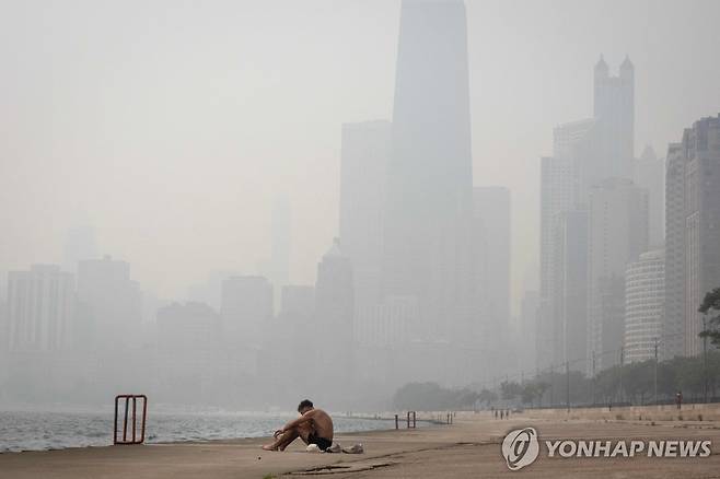 16일(현지시간) 미국 시카고 호숫가 [AFP=연합뉴스]