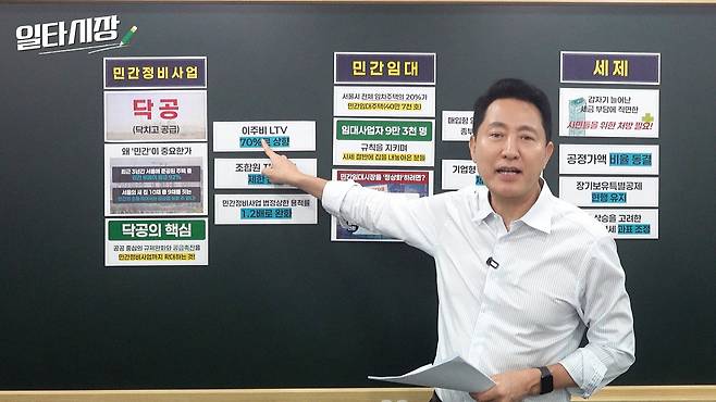 부동산 ‘일타강사’로 나선 오세훈 서울시장. 사진 서울시 유튜브 캡처