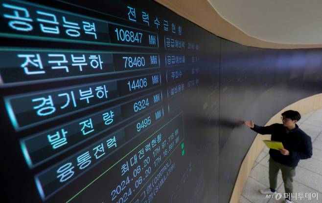 강력한 한파로 인해 전력 수요가 급증하고 있는 22일 경기 수원시 영통구 한국전력공사 경기지역본부 전력관리처 계통운영센터에서 관계자들이 실시간으로 전력 수급 상황을 주시하고 있다. (공동취재) 2026.1.22/뉴스1  Copyright (C) 뉴스1. All rights reserved. 무단 전재 및 재배포,  AI학습 이용 금지.
