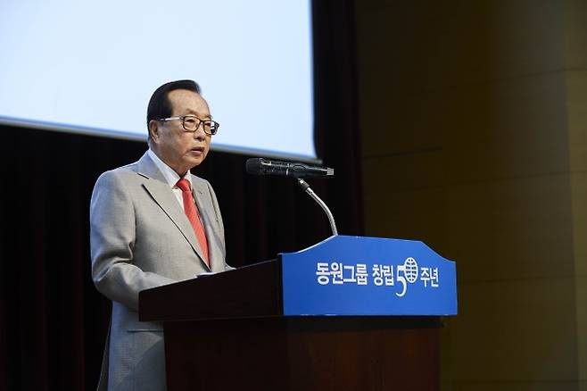 2019년 4월 김재철 회장은 동원그룹 창립 50주년을 맞아 퇴임을 선언했다. 동원그룹 제공