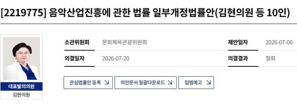 ▲지난 20일 김현 의원은 시민사회 의견을 수용해 두 개의 법안을 모두 철회했다. 국회 의안정보시스템 갈무리.
