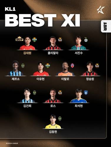 K리그1 18라운드 베스트 11 [한국프로축구연맹 제공. 재판매 및 DB 금지]