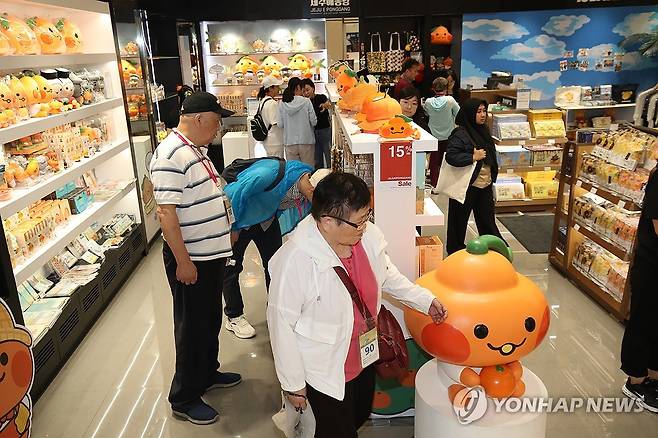 제주 면세점 찾은 중국 단체관광객 [연합뉴스 자료사진]