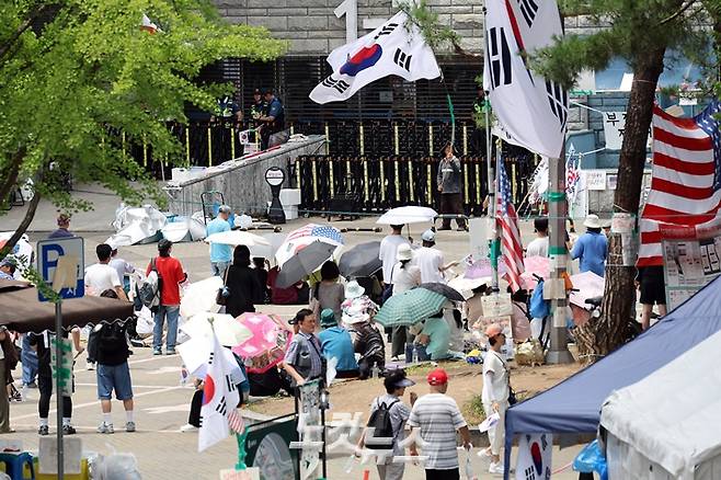 이른바 '올공 시위' 한 달째였던 이달 5일 서울 송파구 올림픽공원 모습. 윤창원 기자