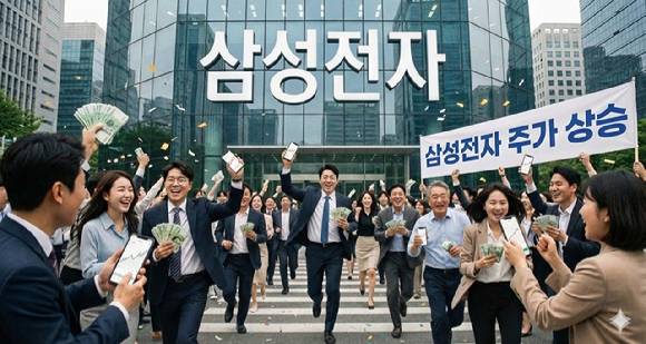 삼성전자 주가 상승 이미지. [사진=제미나이 AI 생성 이미지]