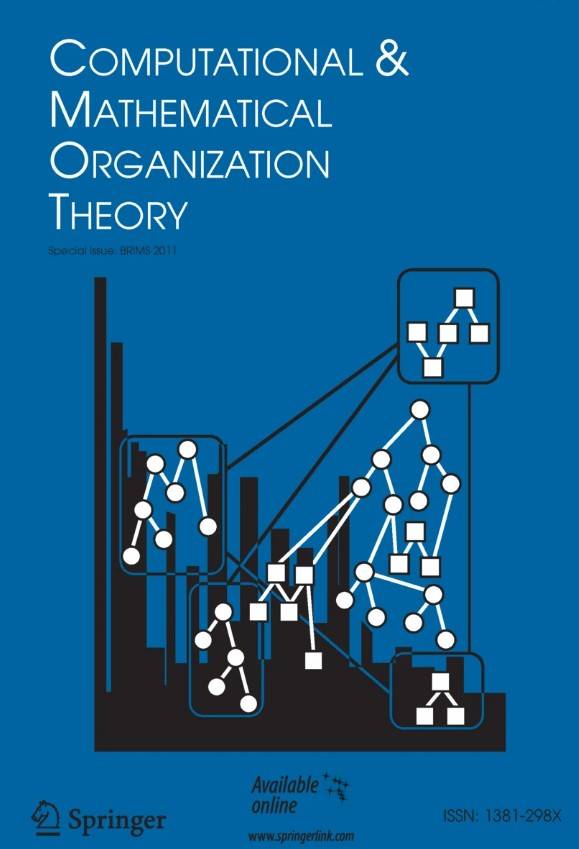 SPC효과성 분석 연구가 실린 국제 SSCI 학술지 Computational and Mathematical Organization Theory 표지./자료=SK재단