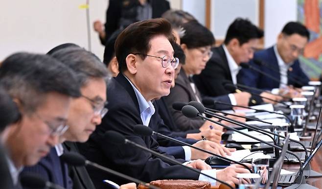 이재명 대통령이 7월 21일 청와대에서 열린 제31회 국무회의에서 발언하고 있다. (사진=청와대사진기자단)