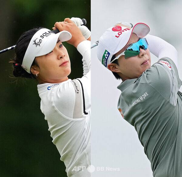 2026년 미국여자프로골프(LPGA) 투어 ISPS 한다 스코틀랜드 여자오픈에 출전한 윤이나, 김효주 프로. 사진제공=ⓒAFPBBNews = News1 (사진을 무단으로 사용하지 마십시오.)
