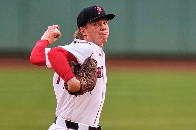 <yonhap photo-3674=""> Boston Red Sox starting pitcher Connelly Early delivers during the first inning of a baseball game against the Washington Nationals, Tuesday, June 30, 2026, in Boston. (AP Photo/Charles Krupa)/2026-07-01 08:58:48/ <저작권자 ⓒ 1980~2026 ㈜연합뉴스. 무단 전재 재배포 금지, AI 학습 및 활용 금지></yonhap>