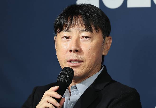 Shin Tae-yong, then head coach of Ulsan HD, speaks at a press conference on Sept. 4, 2025, in Jongno District, central Seoul. NEWS1
