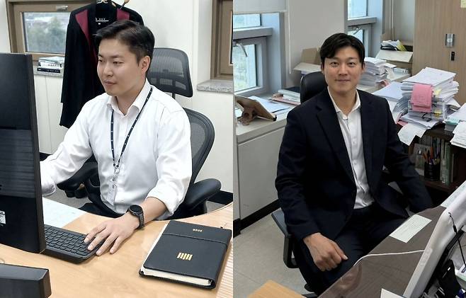 강기보 수원지검 평택지청 형사3부 검사(왼쪽)와 박형중 전주지검 형사1부 검사의 모습. 평택지청 및 전주지검 제공
