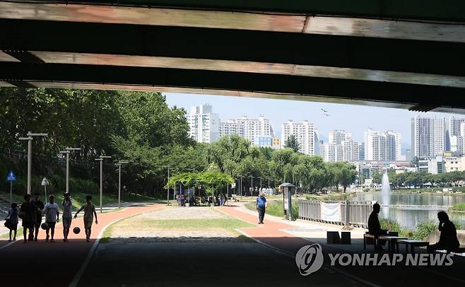 '무더위엔 수성교 그늘이 최고' [연합뉴스 자료사진. 재판매 및 DB금지]
