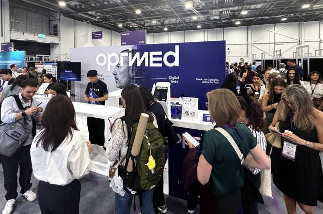 ◇12일부터 15일까지 영국 런던에서 열린 AAIC 2026의 오프리메드 부스. 오프리메드 제공.