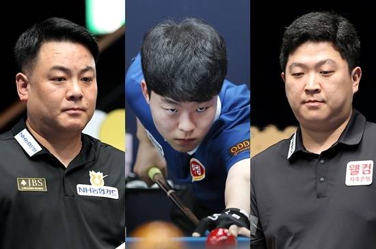 30일 치러진 에스와이PBA챔피언십 64강전에서 강호들의 희비가 엇갈렸다. (왼쪽부터) 조재호 김영원 조건휘는 무난히 승리, 32강에 진출했다. (사진=PBA)