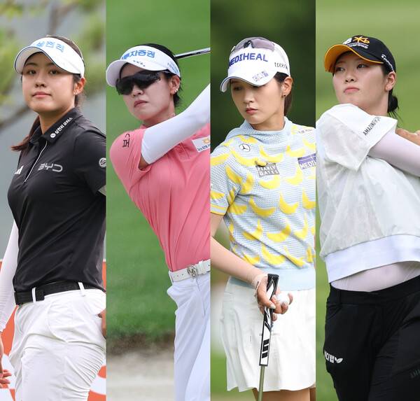 2026년 한국여자프로골프(KLPGA) 투어 오로라월드 챔피언십에 출전한 서교림, 박민지, 박현경, 방신실 프로가 2라운드에서 경기하는 모습이다. 사진제공=KLPGA (사진을 무단으로 사용하지 마십시오.)