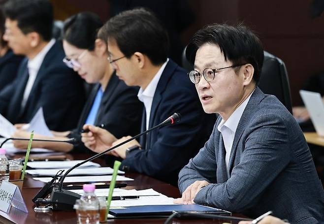 [서울=뉴시스] 김정관 산업통상부 장관이 24일 서울 종로구 한국무역보험공사에서 열린 '제2차 민관합동 수출확대회의'에서 발언하고 있다. (사진=산업통상부 제공) 2026.06.24. photo@newsis.com *재판매 및 DB 금지