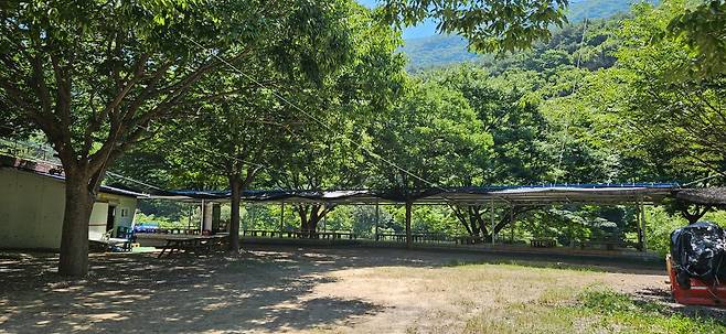 2일 경남 양산시 원동면 배내골 계곡 주변 한 식당의 평상이 점심시간임에도 피서객들의 발길이 끊겨 텅 비어 있다.양산= 박은경 기자