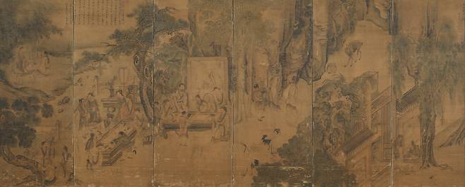 김홍도‘서원아집도’(1778), 비단에 엷은 색, 보물. 국립중앙박물관 소장