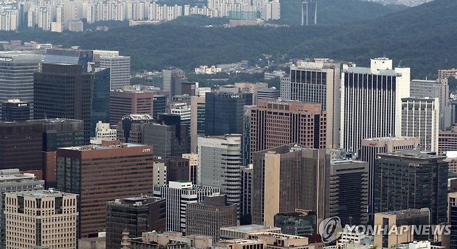 업무용 고층 건물 밀집한 서울 도심 풍경 [촬영 이세원]