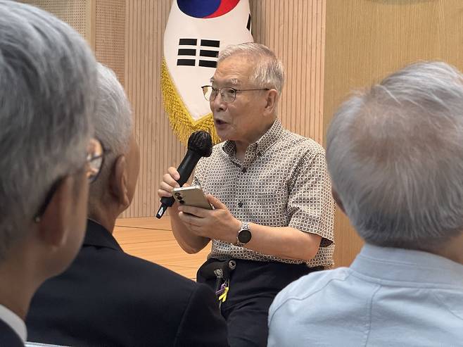민주화운동 원로인 김상근 목사의 모습.
