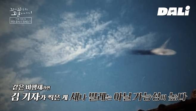 SBS 프로그램 ‘꼬리에 꼬리를 무는 그날 이야기(꼬꼬무)’에 소개된 가평 UFO 사진.&nbsp;1995년 9월4일&nbsp; 문화일보 김선규 기자가 촬영했다.&nbsp;SBS 공식 교양 채널 ‘DALI’ 유튜브 캡쳐