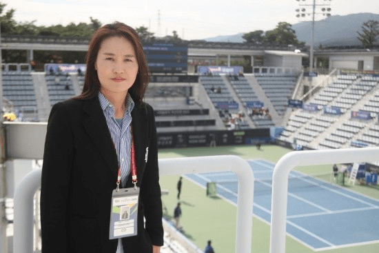 &nbsp;TV 해설위원으로 활동하는 김지영 감독. 테니스코리아