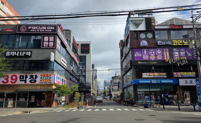 울산 남구 삼산동 상권 모습.