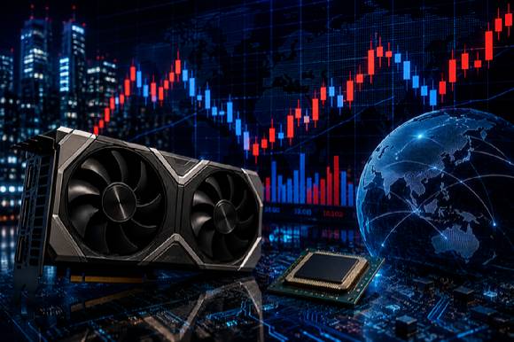 인공지능(AI) 핵심 자원인 그래픽처리장치(GPU) 연산력을 원유처럼 사고파는 선물시장이 등장할 것으로 예고되면서 AI·반도체 산업에 미칠 영향에 관심이 쏠리고 있다. 사진은 AI 생성 이미지로, 본 기사 내용과 무관. [사진=챗GPT]