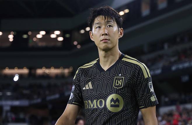 LAFC 손흥민이 지난 9일 리그스컵 톨루카전 출전을 위해 그라운드에 입장하고 있다. AFP연합뉴스