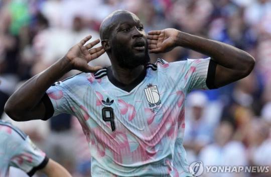 2026 북중미 월드컵에서 골 세리머니 하던 벨기에 루카쿠. / 사진=연합뉴스