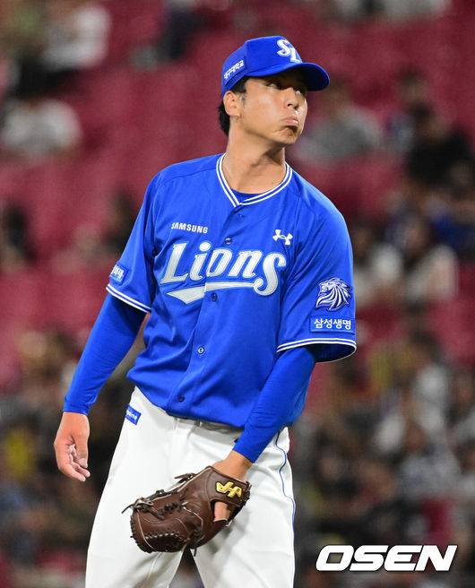 [OSEN=지형준 기자] 삼성 미야모리 사토시. 2026.08.12 / jpnews@osen.co.kr