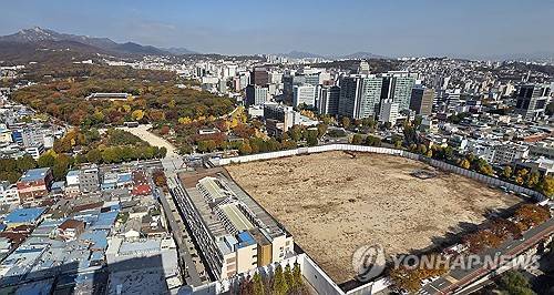 종묘와 세운4구역 모습 [연합뉴스 자료사진]