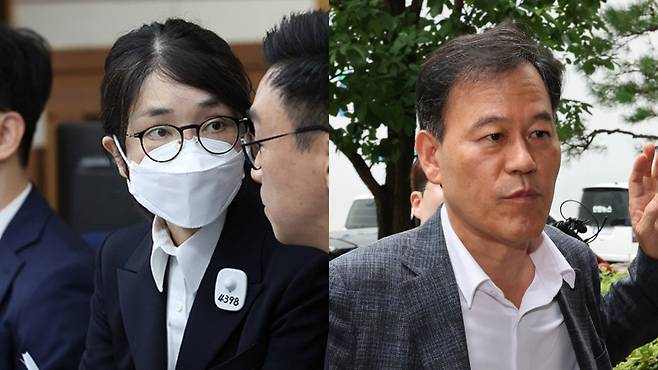 김건희(왼쪽) 여사와 윤한홍 국민의힘 의원. 연합뉴스