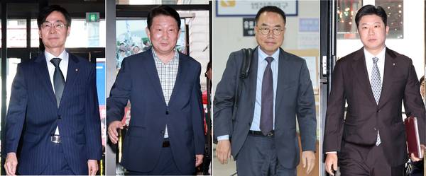 왼쪽부터 국민의힘 조경태(부산 사하을), 권영진(대구 달서병), 서범수(울산 울주), 진종오(비례) 의원. /연합뉴스